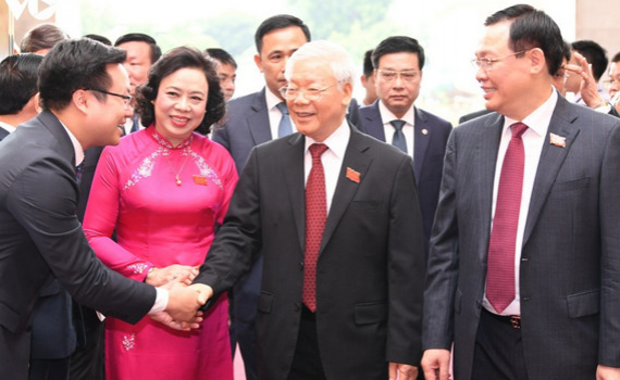 Tổng B&iacute; thư, Chủ tịch nước Nguyễn Ph&uacute; Trọng dự Đại hội đại biểu Đảng bộ TP H&agrave; Nội