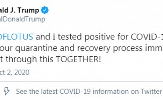 Tổng thống Trump v&agrave; đệ nhất phu nh&acirc;n Melania dương t&iacute;nh với virus SARS-CoV-2