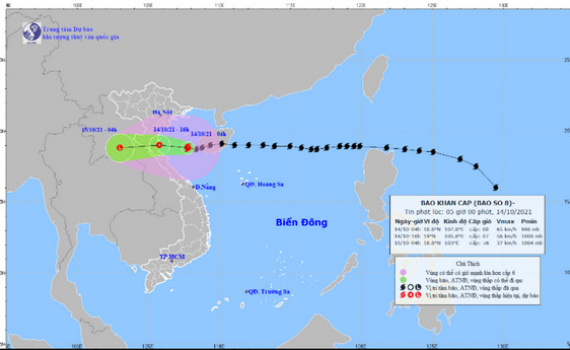 Tin mới nhất về cơn b&atilde;o số 8 - 13/10/2021