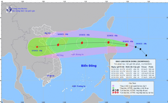  Tin b&atilde;o gần biển Đ&ocirc;ng (B&atilde;o KOMPASU)