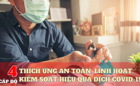 Bốn cấp độ "Th&iacute;ch ứng an to&agrave;n, linh hoạt, kiểm so&aacute;t hiệu quả dịch Covid-19" 