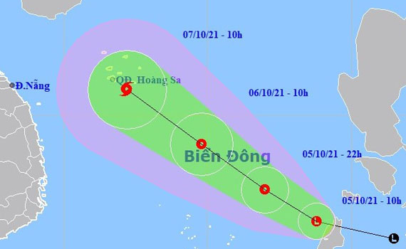 Chiều tối 5/10, Biển Đ&ocirc;ng xuất hiện ATNĐ; cảnh b&aacute;o mưa lớn, lũ qu&eacute;t, sạt lở đất