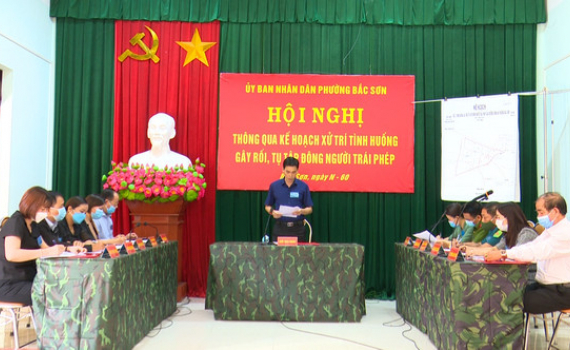 Tam Điệp diễn tập chiến đấu ph&ograve;ng thủ cấp x&atilde; năm 2021