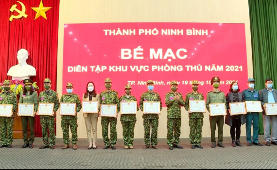 Diễn tập khu vực ph&ograve;ng thủ TP Ninh B&igrave;nh th&agrave;nh c&ocirc;ng tốt đẹp