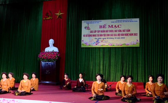 Bế mạc c&aacute;c lớp tập huấn nghệ thuật d&acirc;n gian truyền thống tại Gia Viễn