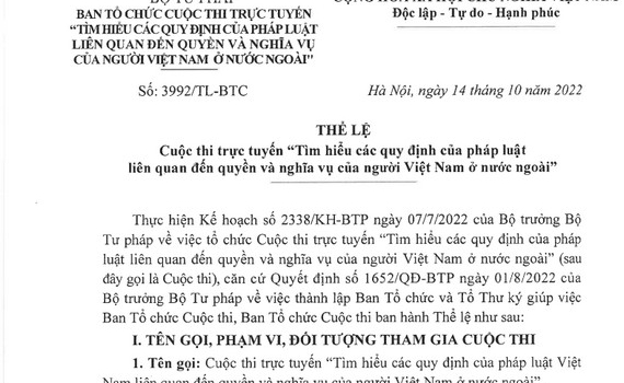 Hưởng ứng Cuộc thi trực tuyến &ldquo;T&igrave;m hiểu c&aacute;c quy định của ph&aacute;p luật li&ecirc;n quan đến quyền v&agrave; nghĩa vụ của người Việt Nam ở nước ngo&agrave;i&rdquo;
