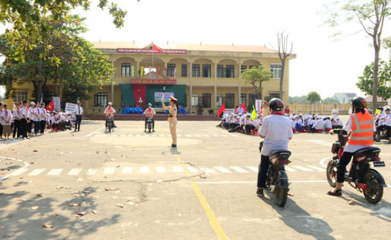 N&eacute;t mới trong tuy&ecirc;n truyền ATGT ở trường THCS Ninh Ph&uacute;c