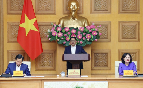 Thủ tướng Ch&iacute;nh phủ Phạm Minh Ch&iacute;nh gặp mặt chủ tịch, tổng gi&aacute;m đốc c&aacute;c ng&acirc;n h&agrave;ng thương mại