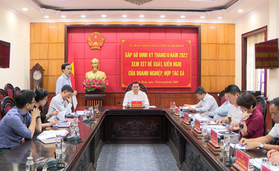 UBND tỉnh gặp gỡ doanh nghiệp, HTX định kỳ th&aacute;ng 10