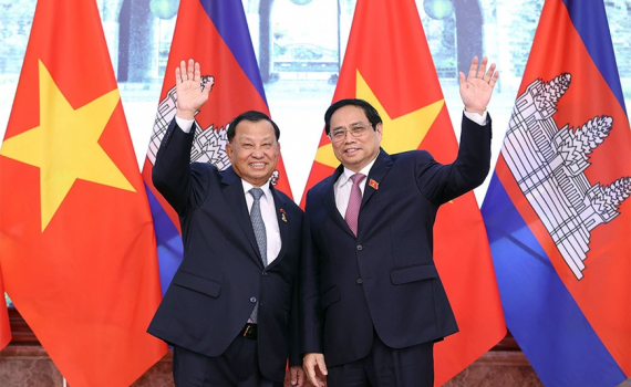 Thủ tướng Ch&iacute;nh phủ Phạm Minh Ch&iacute;nh hội kiến Chủ tịch Thượng viện Campuchia