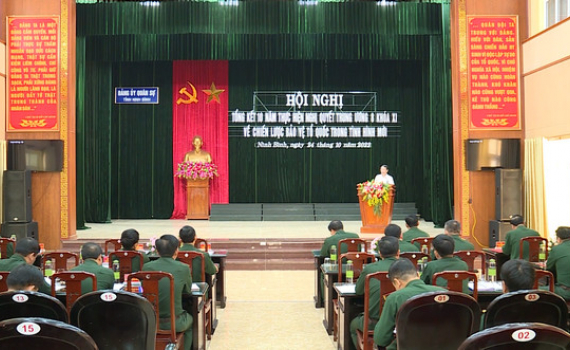 Hội nghị tổng kết 10 năm thực hiện Nghị quyết Trung ương 8, kh&oacute;a XI về Chiến lược bảo vệ Tổ quốc trong t&igrave;nh h&igrave;nh mới