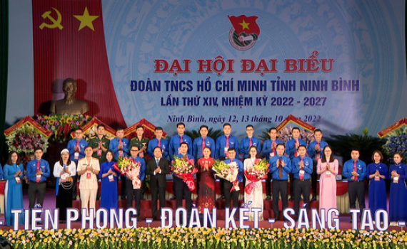 Đại hội đại biểu Đo&agrave;n TNCS Hồ Ch&iacute; Minh tỉnh Ninh B&igrave;nh lần thứ XIV, nhiệm kỳ 2022 - 2027
