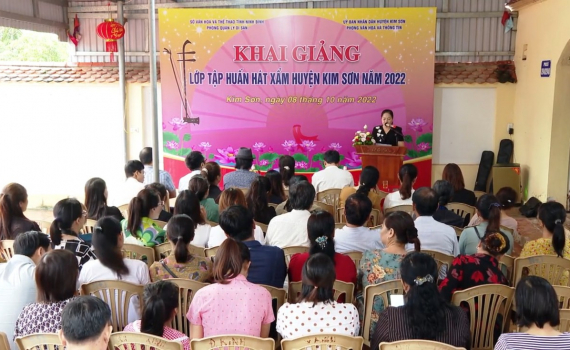 Khai giảng lớp tập huấn h&aacute;t Xẩm huyện Kim Sơn năm 2022