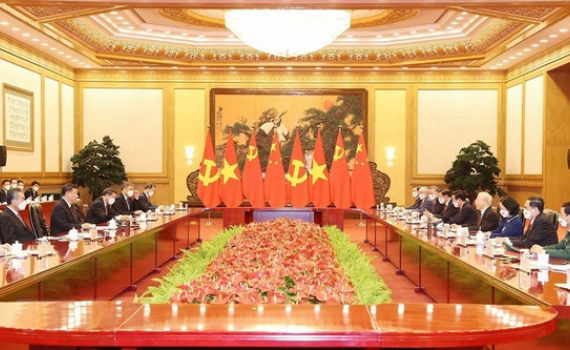 Tổng B&iacute; thư Nguyễn Ph&uacute; Trọng hội đ&agrave;m với Tổng B&iacute; thư, Chủ tịch nước Cộng h&ograve;a Nh&acirc;n d&acirc;n Trung Hoa Tập Cận B&igrave;nh