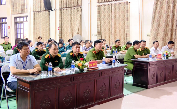 Hoa Lư sơ kết Cụm địa b&agrave;n Quốc ph&ograve;ng an to&agrave;n l&agrave;m chủ số 2