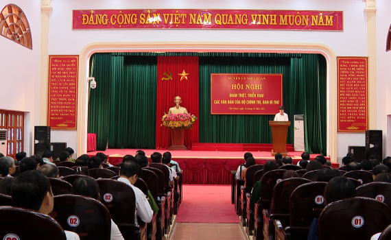 Nho Quan qu&aacute;n triệt, triển khai c&aacute;c văn bản của Bộ Ch&iacute;nh trị, Ban B&iacute; thư