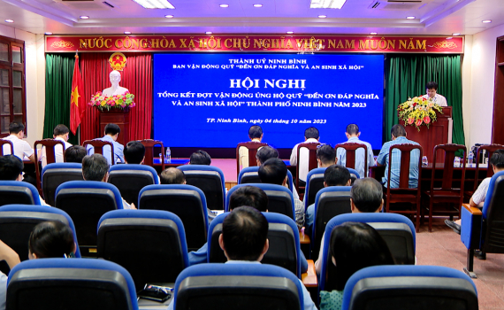 TP. Ninh B&igrave;nh tổng kết đợt vận động ủng hộ Quỹ "Đền ơn đ&aacute;p nghĩa v&agrave; an sinh x&atilde; hội&rdquo; 