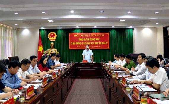 Hội nghị li&ecirc;n tịch thống nhất dự kiến nội dung, thời gian kỳ họp thường lệ cuối năm 2023, HĐND tỉnh kh&oacute;a XV