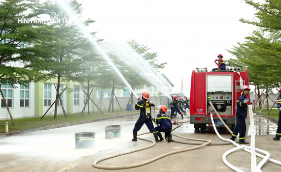 Diễn tập phương &aacute;n chữa ch&aacute;y v&agrave; cứu nạn cứu hộ cấp tỉnh năm 2023