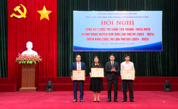 Kim Sơn tổng kết Cuộc thi s&aacute;ng tạo thanh thiếu ni&ecirc;n v&agrave; nhi đồng huyện lần thứ XV