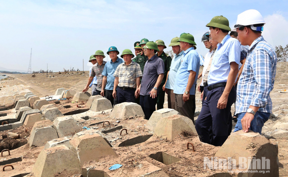 Đồng ch&iacute; Ph&oacute; Chủ tịch UBND tỉnh Trần Anh Dũng kiểm tra c&ocirc;ng t&aacute;c chuẩn bị ứng ph&oacute; với b&atilde;o số 11