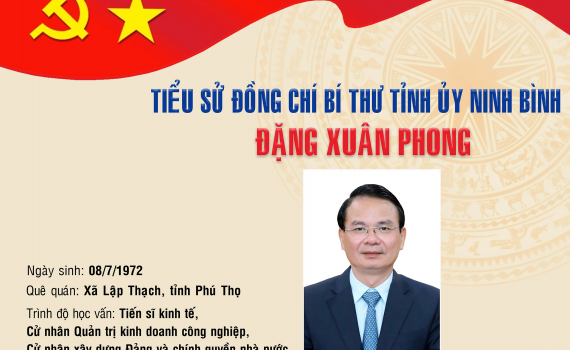 Tiểu sử đồng chí Đặng Xuân Phong, Bí thư Tỉnh ủy Ninh Bình, nhiệm kỳ 2025-2030