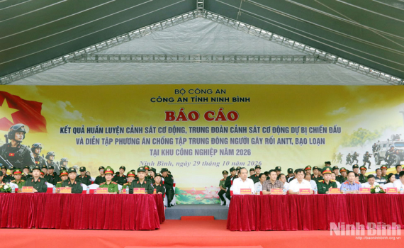 B&aacute;o c&aacute;o kết quả c&ocirc;ng t&aacute;c huấn luyện v&agrave; diễn tập phương &aacute;n chống tập trung đ&ocirc;ng người g&acirc;y rối ANTT, bạo loạn tại KCN năm 2026