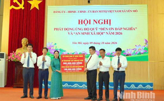 X&atilde; Y&ecirc;n M&ocirc; ph&aacute;t động ủng hộ Quỹ &ldquo;Đền ơn đ&aacute;p nghĩa&rdquo; v&agrave; Quỹ &ldquo;An sinh x&atilde; hội&rdquo; năm 2026