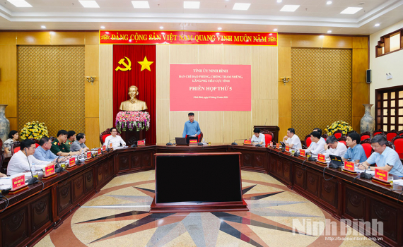 Ban Chỉ đạo ph&ograve;ng, chống tham nhũng, l&atilde;ng ph&iacute;, ti&ecirc;u cực tỉnh tổ chức Phi&ecirc;n họp thứ năm