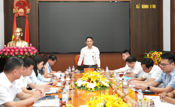 Đo&agrave;n đại biểu Quốc hội tỉnh khảo s&aacute;t t&igrave;nh t&igrave;nh thực hiện nhiệm vụ ph&aacute;t triển kinh tế - x&atilde; hội năm 2026 tại x&atilde; B&igrave;nh Sơn, C&uacute;c Phương