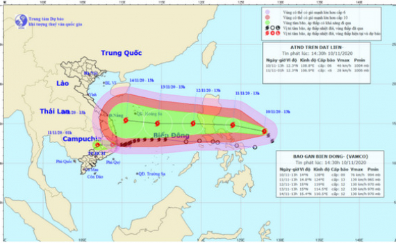 B&atilde;o Vamco c&aacute;ch đảo Luzon 700km, giật cấp 12