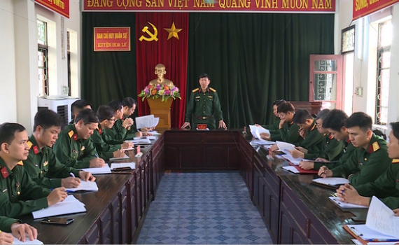 Bộ CHQS tỉnh kiểm tra c&ocirc;ng t&aacute;c qu&acirc;n sự, quốc ph&ograve;ng tại Hoa Lư