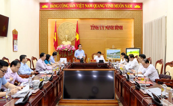 Đo&agrave;n c&ocirc;ng t&aacute;c của Tỉnh ủy Sơn La l&agrave;m việc tại Ninh B&igrave;nh