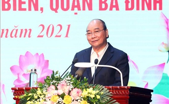 Chủ tịch nước dự Ng&agrave;y hội Đại đo&agrave;n kết to&agrave;n d&acirc;n tộc tại phường Điện Bi&ecirc;n, H&agrave; Nội