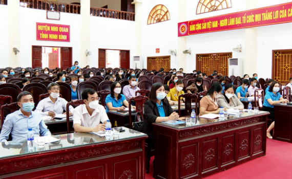 LĐLĐ huyện Nho Quan qu&aacute;n triệt, triển khai Nghị quyết 02 của Bộ Ch&iacute;nh trị