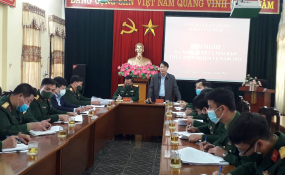 Đảng ủy Qu&acirc;n sự huyện Y&ecirc;n M&ocirc; ra nghị quyết l&atilde;nh đạo nhiệm vụ năm 2022