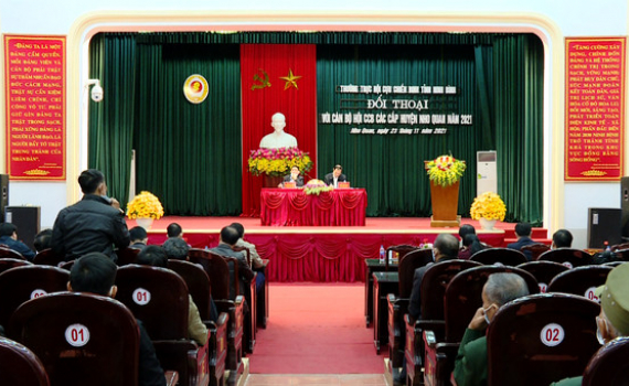 Thường trực Hội CCB tỉnh đối thoại với c&aacute;n bộ, hội vi&ecirc;n Hội CCB huyện Nho Quan