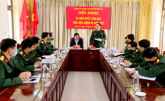 Đảng ủy Qu&acirc;n sự huyện Hoa Lư ra nghị quyết l&atilde;nh đạo thực hiện nhiệm vụ năm 2022