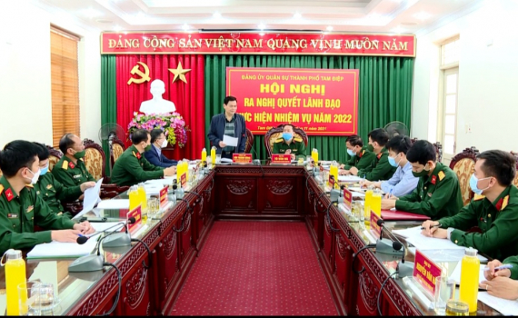 Đảng ủy Qu&acirc;n sự TP Tam Điệp ra nghị quyết l&atilde;nh đạo thực hiện nhiệm vụ qu&acirc;n sự quốc ph&ograve;ng địa phương