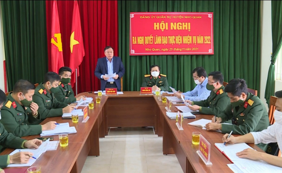 Đảng ủy Qu&acirc;n sự huyện Nho Quan ra nghị quyết l&atilde;nh đạo thực hiện nhiệm vụ năm 2022