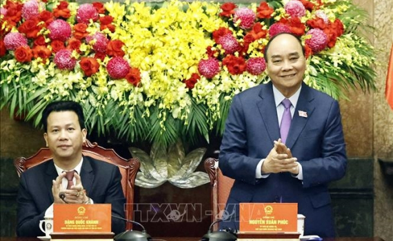 Chủ tịch nước gặp mặt đo&agrave;n đại biểu người c&oacute; uy t&iacute;n ti&ecirc;u biểu tỉnh H&agrave; Giang