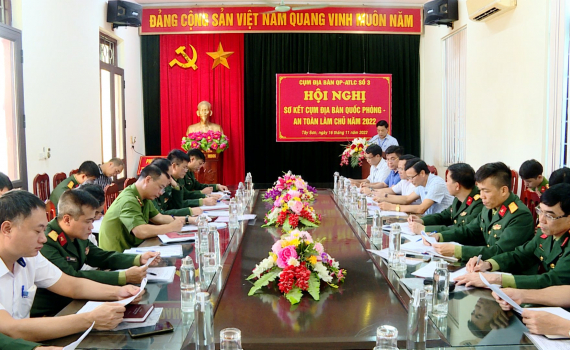 Sơ kết hoạt động Cụm địa b&agrave;n quốc ph&ograve;ng an to&agrave;n l&agrave;m chủ số 3 của th&agrave;nh phố Tam Điệp