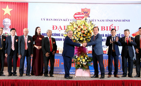 Đại hội đại biểu Người C&ocirc;ng gi&aacute;o Việt Nam x&acirc;y dựng v&agrave; bảo vệ Tổ quốc tỉnh Ninh B&igrave;nh lần thứ VII, nhiệm kỳ 2022-2027