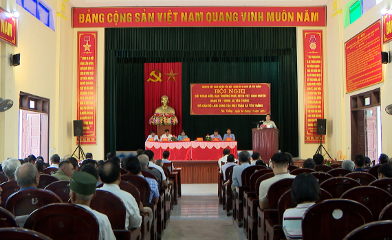 Đối thoại với c&aacute;n bộ l&agrave;m c&ocirc;ng t&aacute;c mặt trận x&atilde; Y&ecirc;n Thắng
