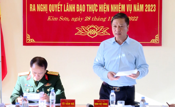 Đảng ủy Qu&acirc;n sự huyện Kim Sơn ra Nghị quyết l&atilde;nh đạo nhiệm vụ năm 2023