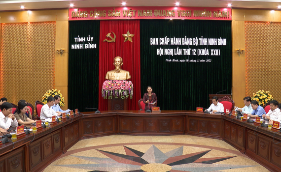Hội nghị lần thứ 12 Ban Chấp h&agrave;nh Đảng bộ tỉnh Ninh B&igrave;nh kho&aacute; XXII