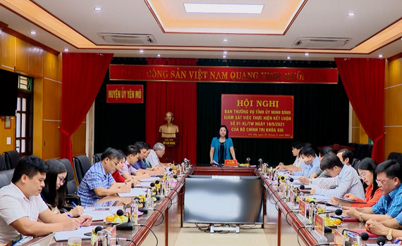 Gi&aacute;m s&aacute;t việc thực hiện Kết luận số 01 của Bộ Ch&iacute;nh trị tại Y&ecirc;n M&ocirc;