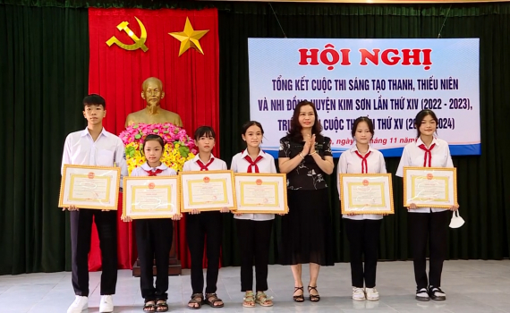 Kim Sơn tổng kết cuộc thi s&aacute;ng tạo Thanh, thiếu ni&ecirc;n v&agrave; nhi đồng lần thứ XIV