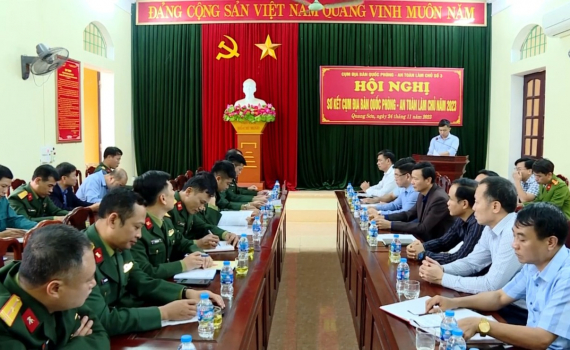 Tam Điệp sơ kết Cụm địa b&agrave;n quốc ph&ograve;ng, an to&agrave;n l&agrave;m chủ năm 2023