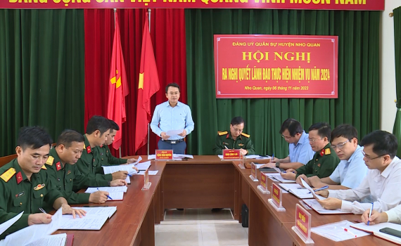 Đảng ủy Qu&acirc;n sự huyện Nho Quan ra Nghị quyết l&atilde;nh đạo thực hiện nhiệm vụ năm 2024